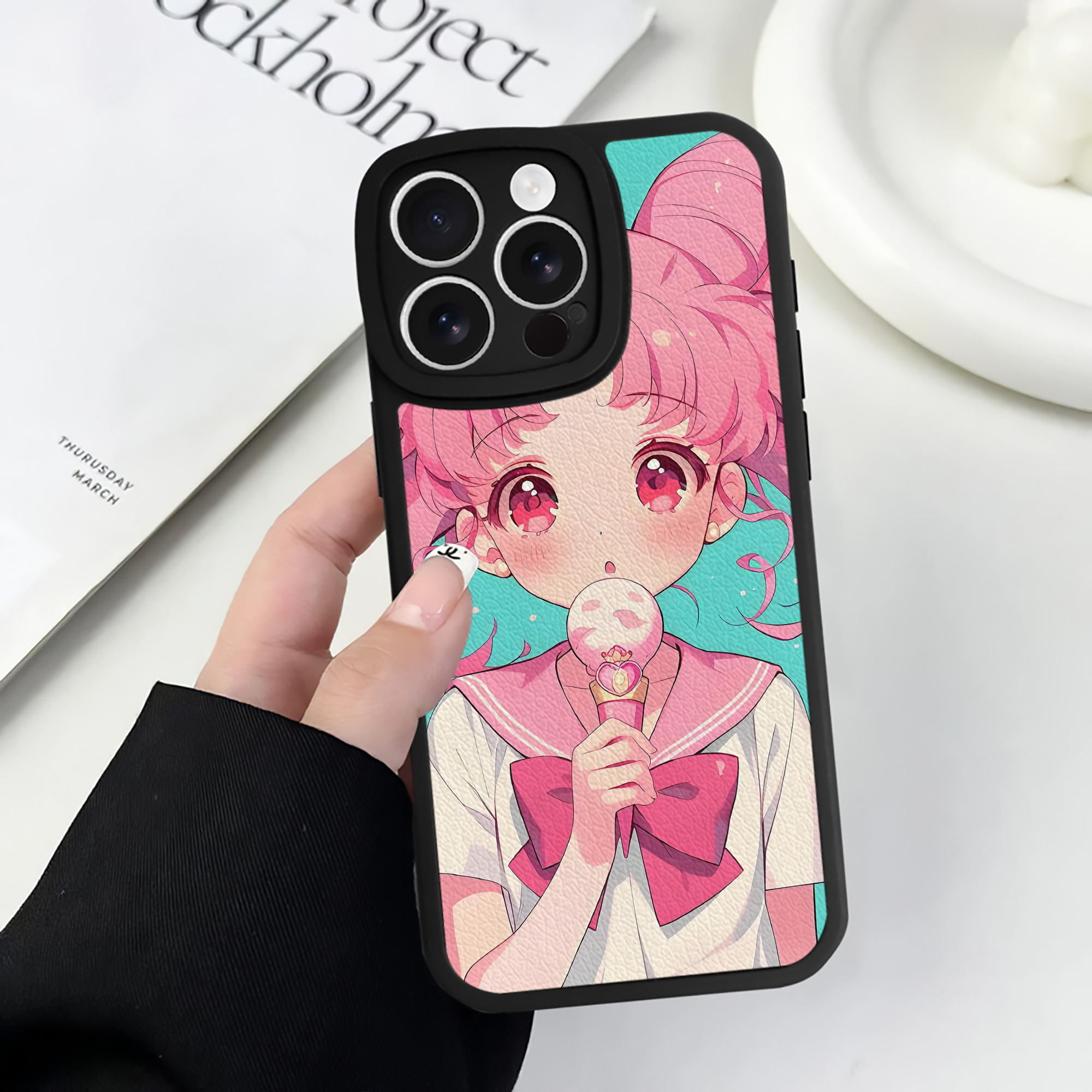 （画像用） 美少女戦士セーラームーン Sailor Moon 【iPhone 16シリーズ対応】シリコンスマホケース（レザー調） 材質：シリコン